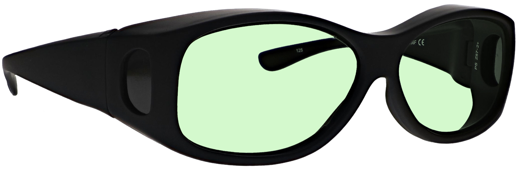 Phillips_Safety-17001-Matte_Black_with_Green-angleright-lenses_C2KG5