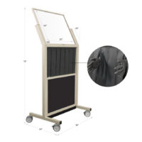 LB-2430-B-CUR_DETAILS Mobile lead barrier with curtain